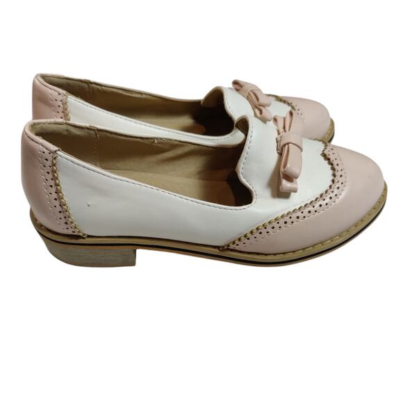 Galo Regalo Size EU 36 US 6 Pink Saddle Shoe Spectator Oxford Brogue Loafer - Picture 8 of 8